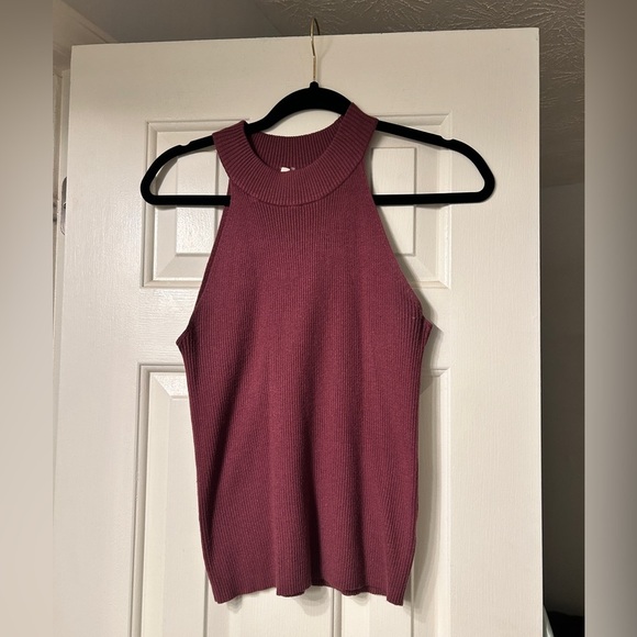 Sleeveless Ribbed Knit Top - Burgundy from the Red Dress Boutique M/L - Picture 1 of 5